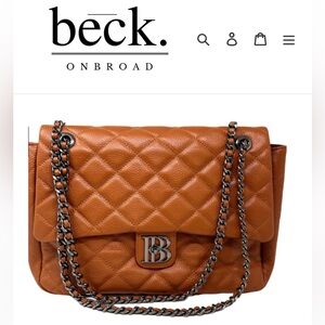 NWOT Beck Legacy Collection Classic Quilted Bag in Brown